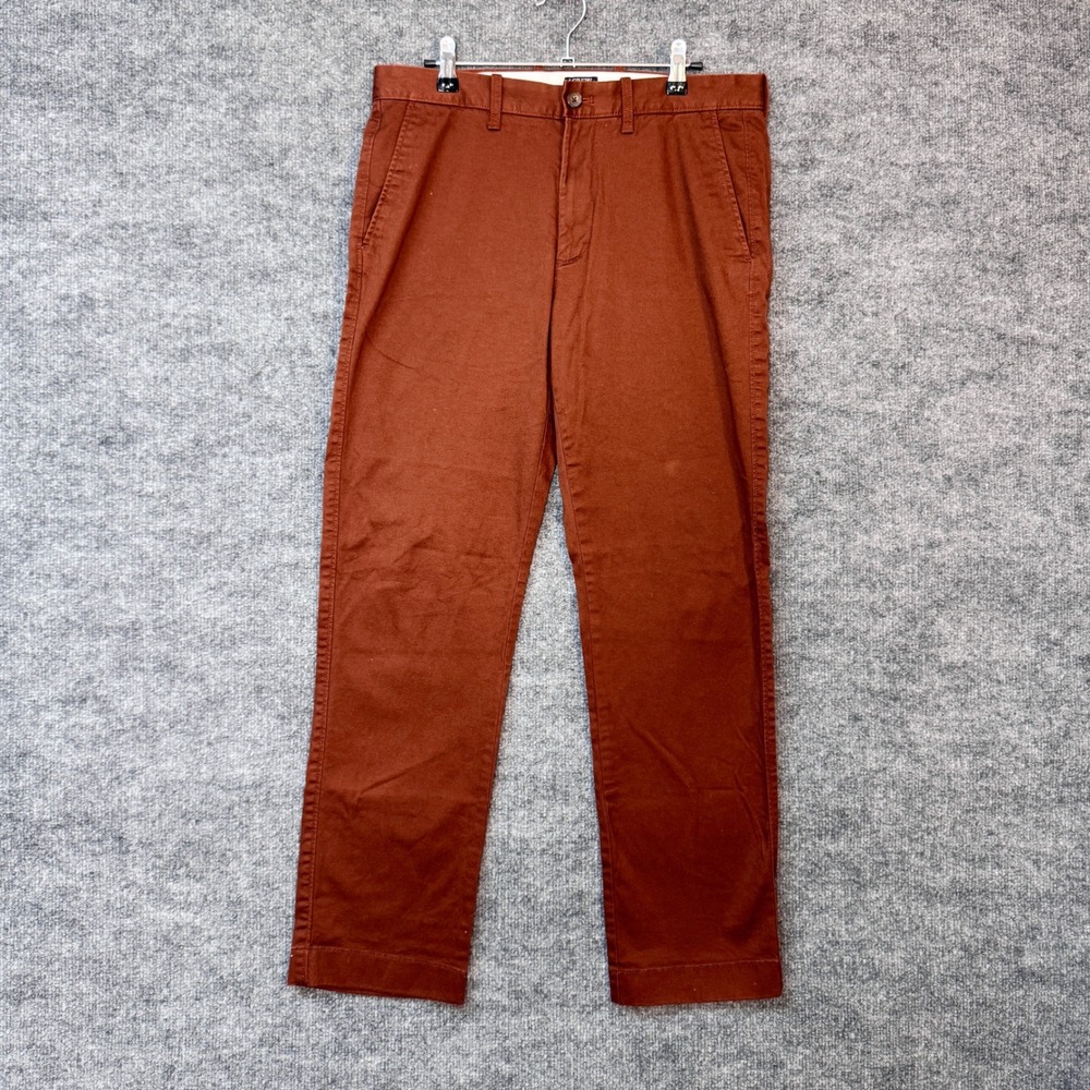 J.Crew Flex Chino Pants Mens 31x29 Rust Brown Straight Leg Casual Classic Preppy